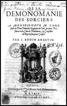 Title page from Jean Bodin’s 'De la demonomanie des sorciers' (Paris, 1580). Courtesy of Wikimedia Commons. 